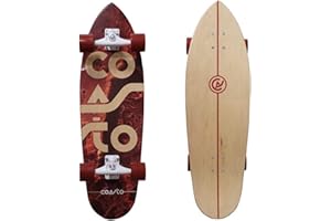 Coasto - Surfskate - Skateboard pour Skatepark, Street, Pumptrack et Surf - Planche Idéale pour Cruiser - Tout-Terrain - Trucks Optimisés - Deck Pad Transparent et Adhérant