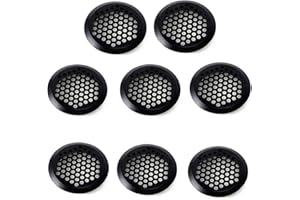 CHENYU 8 Stücke lüftungsgitter Schwarz Edelstahl Entlüftungsloch Lüftungsgitter Rund für Wohnmobil/Badezimmer/Küche usw (35mm Konvex)
