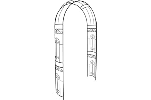 SCENDOR GARDEN Arche de Jardin,Mariage Arche Arceau à rosiers Tuteur Colonne de Jardin,Jardin métal Arche Plantes Grimpantes Métal 220 x 114 x 36 CM/Noir