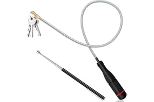 Aerzouser 1 Aimant Flexible (55cm) + 1 Aimant Télescopique (55cm), Aimant Mécanique Auto, Tige Aimantée, Flexible Pour se Plier et S'étirer, Peut Ramasser de Petites Pièces Telles Que Des Vis Tombées