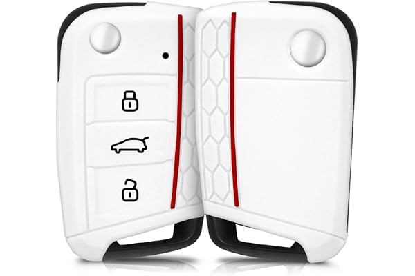 kwmobile Coque clé de Voiture Compatible avec VW Golf 7 MK7 3-Bouton Accessoire clé Voiture - Protection étui Souple en Silicone - Blanc