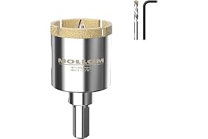 MOLLOM (35mm | 1-3/8") Sierra de corona de diamante con 2 brocas piloto removibles, corte suave para azulejos de porcelana, vidrio, cerámica, mármol, fibra de vidrio, etc