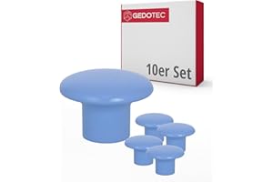 Gedotec Pomos para muebles infantiles | Diámetro 32 mm | Color azul claro | 10 unidades | Tiradores de muebles de plástico | COLOUR | Pomos de armario multicolor | Pomos para muebles infantiles |