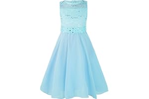 CHICTRY Kids Girls Sparkle Belt Sequin Lace Flower Girl Bridesmaid Wedding Party Dresses