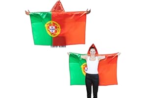 UOQO Lot de 2 grands drapeaux du Portugal - 9,1 x 1,5 m - Décorations pour jeux internationaux de la France - Drapeaux du monde