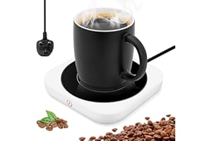 ART INSTITUTE GLITTER Coffee Mug Warmer, Mug Warmer for Desk, Cup Warmer with 3 Temperature Settings, Electric Beverage Warmer, 4H Auto Shut-Off, Candle & Tea & Coffee & Milk Warmer for Office Home Desk Use (UK Plug)