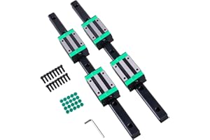 BEVDICNC HGR20 - Binario lineare da 700 mm, 2 pezzi, guida lineare con 4 blocchi di scorrimento HGH20CA da 20 mm, set di scorrimento lineare per stampanti 3D fai da te e macchine CNC