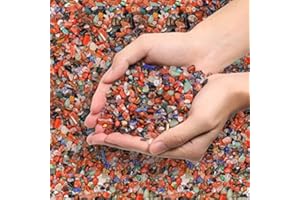 T4U Dekoracyjny żwir 1 LB (450 g), Kamienie do Doniczki Terrarium Wazony do Akwarium, Kwarc Kryształ Odpryski Kamień, Kruszony Szklany żwir, Małe Kamyczki Dla Roślin Sukulent Wierzch Kaktusa