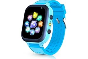 Uennm Kinder Smartwatch, 4G Smartwatch Kinder kindersmartwatchuhr mit SIM GPS Uhr Videoanruf, Kamera, SOS Anti-Lost, Schulmodus Kinderuhr Telefonieren Geschenk für Jungen Mädchen(Blue)