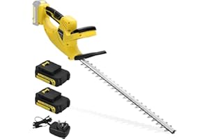 Cordless Hedge Trimmer, PHIWOS Electric Hedge Cutter, 2.0Ah Battery and Charger Included, 510mm Cutting Length, Double Blade Action, Soft Grip Handle (2BATTERIES&Charger)