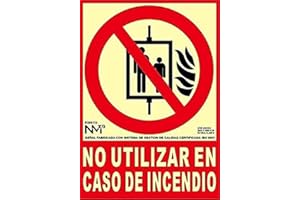 Normaluz RD00115 - Señal Luminiscente No Utilizar en Caso de Incendio Clase B PVC 0.7 mm 21x30 cm con CTE, RIPCI y Apto para la Nueva Legislación