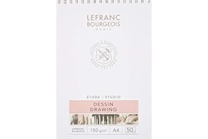 Lefranc Bourgeois Papel Studio - Bloc papel de dibujo, 50 hojas, 150g, espiral, A4