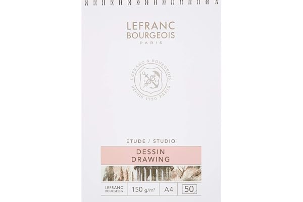 Lefranc Bourgeois Bloc papier dessin esquisse A4 Spirale Set de 50 Feuilles