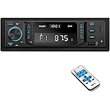 RDS Radio Coche, Avylet 1DIN Autoradio Bluetooth 5.0 Estéreo, Luz de Botón 7 Colores, 60W X 4, 9-30V Soporta FM/Am/AUX/USB/SD