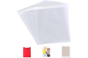 HZKAIS 100 Pack A4 Clear Self-adhesive Bags, 22x35CM Self Sealing Cellophane Display Bags/Sealable Bags, Clear Envelopes, Sealable Packaging Bag, A4 Cello Bags OPP for Clothes,Cards,Pictures,Sweets,Cookies