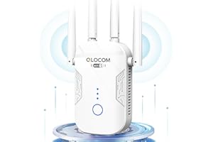 QLOCOM 2023 Neuestes WLAN Verstärker WLAN Repeater 1200Mbit/s, WiFi Internet Verstärker Dualband 5GHz & 2.4GHz mit WPS, WiFi Booster Kompatibel Allen WLAN Geräten