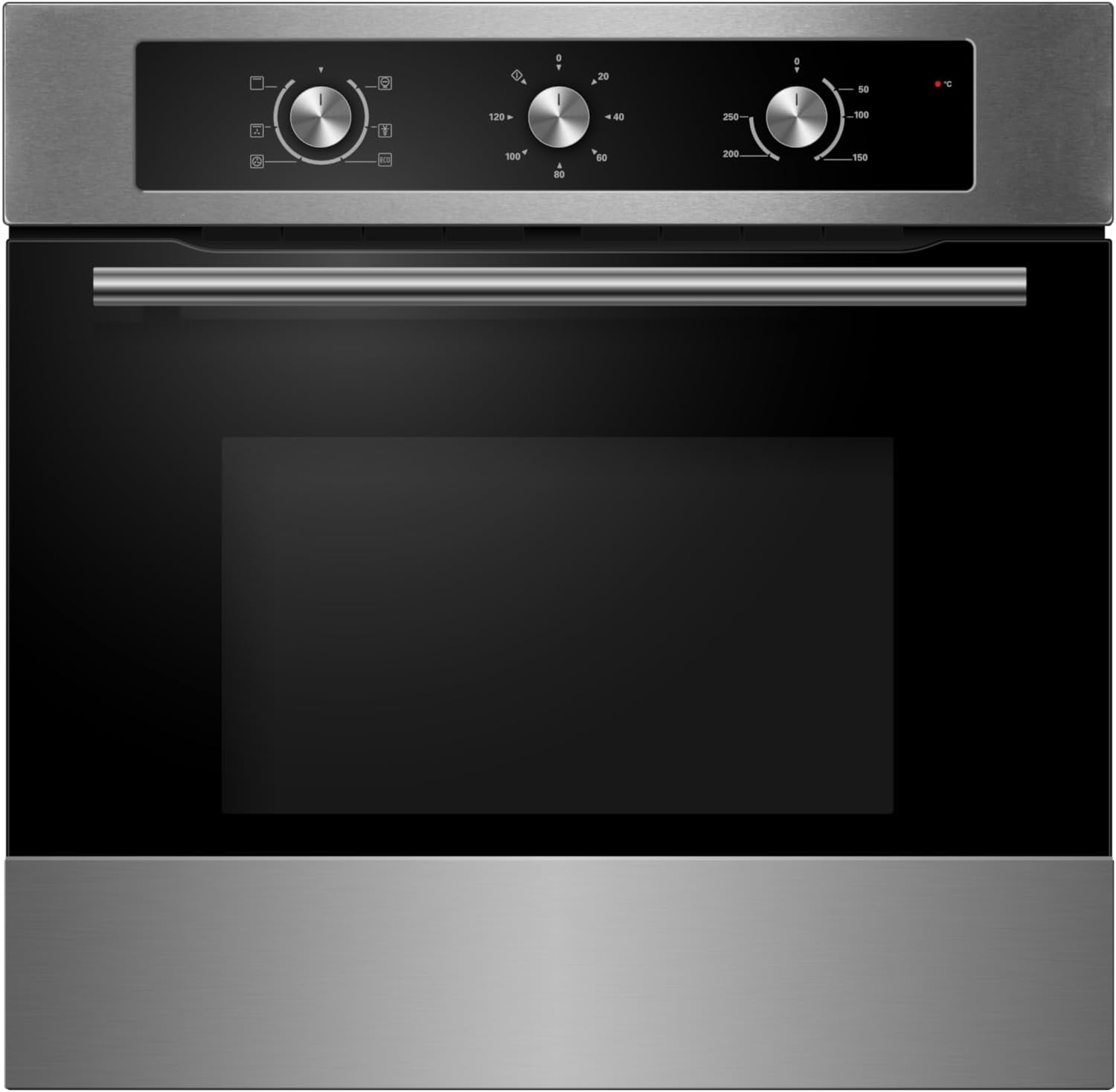Cookology COF600SS Built-in Electric Single Fan Oven in Stainless Steel - 65 Litre Capacity - Easy Programmable Timer - Minute Minder