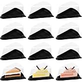 INHEMING 50 Pieces Cake Slice Container, Transparent Cheesecake Container, Individual Triangular Box for Dessert Cakes, Chees