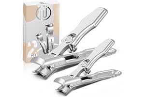 INXEN Tagliaunghie Set Professionale per Unghie Spesse,2Pcs Tagliaunghie Set per Unghie Delle Mani e Piedi,Tagliaunghie per Uomo Adulto con Contenitore Di Raccolta,Tronchesino unghie In Acciaio Inossidabile