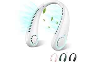 NAMOUK Ventilateur de Cou, Portable USB Leafless Cou Ventilateur Silencieux Flux D’Air À 360° 3 Vitesses Refroidissement Mini Ventilateur Portable pour Bureau Domicile Voyage en Plein Air Camping
