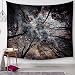 Produktbild Qmber 2019 Tapestry Hippie Golden Boho Indischer Weiss Wandbehang Tuch Groß Indien Baumwolle Wand tucher Nebelhafter Forest Mountains Nebel 3D Natur Baum/B