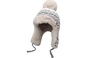 NICEYEA Womens Winter Knit Beanie Hat Ear Flaps Warm Fleece Lined Skull Caps Earmuff Snow Hats