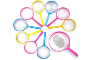 DEER PLATZ 10 Piezas Lupas Infantiles, Lupa de Plástico, Para Educativos, Niños Pequeños de Mano Niños Ciencia Experimento Lupa (Color al Azar)