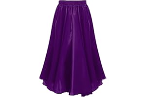 Ranshee Kids Girls Long Full Circle Ballroom Skirts Spanish Flamenco Belly Cha Cha Latin Rumba Samba Dance Maxi Skirts