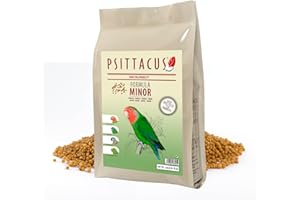 Psittacus Minor 3 kg | Pienso Completo para Agapornis, Forpus y Pyrrhuras | Alimento Premium para Aves, 100% no-GMO