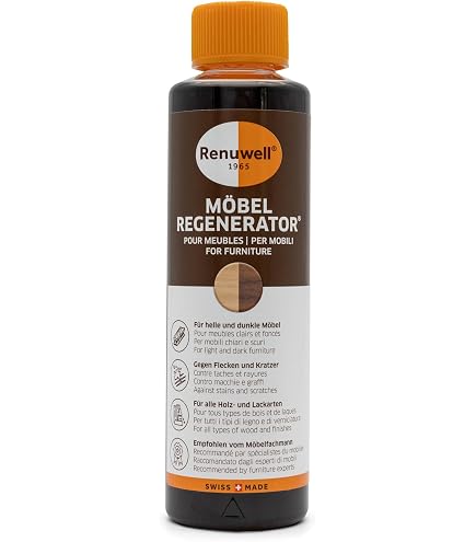 POLIBOY Holz Repair - Mittelbraune Möbelpolitur für lackiertes Holz - Farbauffrischendes Poliermittel - 2x 100 ml - Mit Baumwolltuch