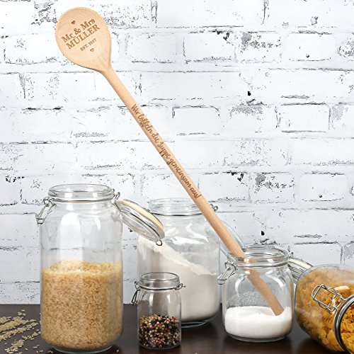 Cera & Toys® Kochlöffel zur Hochzeit – Wir löffeln die Suppe gemeinsam aus! – mit Familienname und Jahr - 2