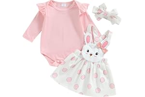 MoccyBabeLee Baby Girl Clothes Newborn Dress Set Long Sleeve Flower Bodysuit Romper Corduroy Overall Dress Infant Outfits