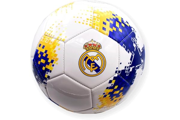 Real Madrid Balón diseño pixelado Talla 5 tamaño Similar al reglamentario Producto Oficial