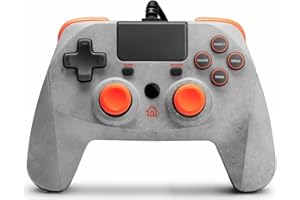 snakebyte GAMEPAD 4S - grau / orange - kabelgebundener Controller kompatibel mit PlayStation 4 / PS4 Slim / Pro / PS3, Analoge Dual Joysticks, 3m Kabellänge, Touchpad, haptisches Feedback