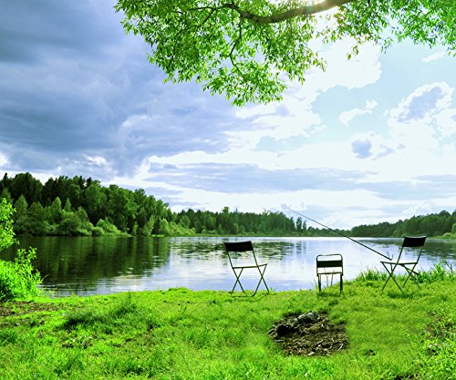 FOTOTAPETE SEE WALD ANGELN FISHING Nr:6T-121 300x250cm Tapeten Bordüren wall mural wallpaper