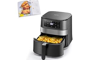 Taylor Swoden Andrea - Freidora sin aceite, 5,5 L, 1700 W. Freidora de aire caliente, 7 menús programados, pantalla LED táctil, cesta de freír extraíble, incluye libro de recetas. Sin BPA