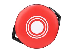 Cikonielf Entraînement de Boxe Taekwondo Focus Force Formation Bouclier Coup de Pied Boxe Pad Rond Cible Sanda Pratiquer l'équipement(Rouge)