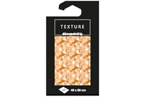 Décopatch - Ref TD819C - Texture Collection - Orange & Gold Jaguar Pattern - Contains 1 Sheet of 40 x 60cm Textured Paper, Foil Printing for Metallic Effects