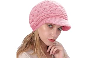 NLAND Gorro de Invierno para Mujer Elegante Sombrero de Punto Cálido Vintage Clásico Angola Boinas con Visera