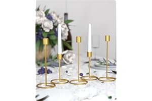 Baffect Season Candle Holder Set of 5, Iron Candle Light Holder Wedding Christmas Table Centrepiece Decoration Gold Candle Holders for Wedding Party Dinner Feast Decor (5pcs)