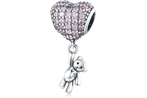 YASHUO Breloque en forme d’animal, en argent sterling, tendance, pour bracelets Pandora, ours mignon