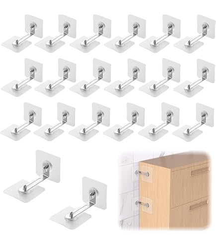 HASLED 6 stuks kantelbeveiliging voor meubels, kantelbeveiliging, schroeven met wandanker, wandbevestiging, kast, kantelbeveiliging, voor meubels, kast, rek