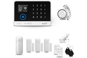 HUXGO® HXA003 System alarmowy domowy WiFi + GSM, syrena | Aplikacją Tuya Smartlife, 1x czujnik ruchu PIR, 3x czujnik drzwi | Sterowanie z telefonu, język POLSKI