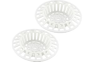Hårfälla för Avlopp – 2-pack Vita Plast Silar med Dräneringshål, Lätt Diskho- och Badrumsfilter mot Hårstopp i Kök & Badrum
