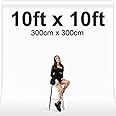 EMART10x10ft/ 3x3m White Backdrop for Photography, Photo Background Screen for Video Studio, Photoshoot, Live Streaming, Zoom, 4 Spring Clamps Included