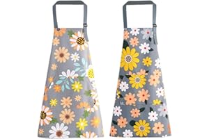 Aiweijia Schürzen Küche, Haushalt & Wohnen 2 Stück Küchenschürzen für Männer Damen, Kochschürze mit 2 Taschen zum Kochen, Backen, Malen, Hausarbeit