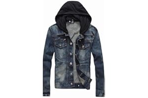 RAK SPORTSWEAR RAK Men's Denim Jacket With Detachable Hoodie Denim Jackets For Men Casual Outerwear