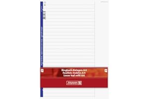 TEXTIMO Ringbuch - Einlagen/Papier "BRUNNEN" 100 Blatt - liniert mit Rand (Lineatur 25) - A4 (21,0 x 29,7 cm)