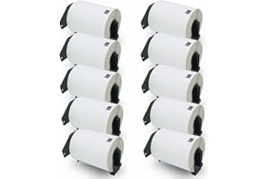 BETCKEY - 10 Rolek DK-11241 Etykiety Kompatybilne z Brother, 102mm x 152mmmm, 2000 Etykiety Samoprzylepne Używane do Drukarka etykiet Brother QL [10 Uchwyt Etykiet Wielokrotnego Użytku]