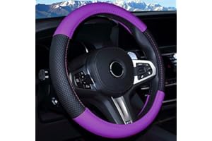 Istn 2018 nowy pokrowiec na kierownicę samochodu, komfortowy, trwały, pokrowiec ochronny (fioletowy, 36-38 cm)